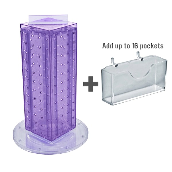 Four-Sided16 Pocket Revolving Pegboard GiftCard Kit for Countertop